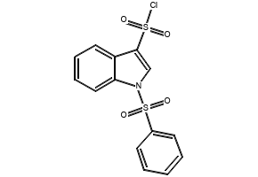 4-BROMO-1-(PHENYLSULFONYL)-1H-INDOLE-3-SULFONYL CHLORIDE structure, CAS 1027069-88-0