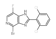 4-BROMO-2-(2,6-DICHLOROPHENYL)-7-FLUORO-1H-IMIDAZO[4,5-C]PYRIDINE structure, CAS 1334411-83-4