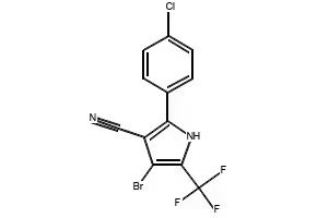 4-BROMO-2-(4-CHLOROPHENYL)-1-METHYL-5-(TRIFLUOROMETHYL)-1H-PYRROLE-3-CARBONITRILE structure, CAS 122453-72-9