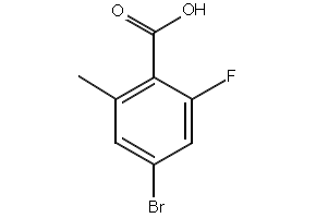 4-BROMO-2-FLUORO-6-METHYLBENZOIC ACID structure, CAS 1242157-23-8