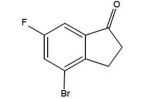 4-BROMO-6-FLUOROINDAN-1-ONE structure, CAS 174603-56-6