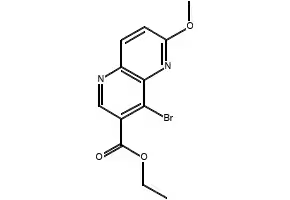 4-BROMO-6-METHOXY-1,5-NAPHTHYRIDIN-3-AMINE structure, CAS 724788-66-3