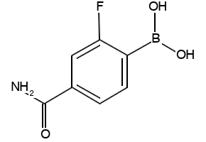 4-CARBAMOYL-2-FLUOROPHENYLBORONIC ACID structure, CAS 874289-22-2
