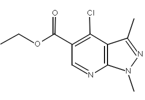 4-CHLORO-1,3-DIMETHYL-1H-PYRAZOLO[3,4-B]PYRIDINE-5-CARBOXAMIDE structure, CAS 175201-98-6