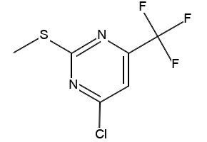 4-CHLORO-2-(METHYLSULFANYL)-6-(TRIFLUOROMETHYL)PYRIMIDINE structure, CAS 16097-63-5