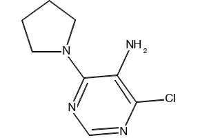 4-CHLORO-6-PYRROLIDIN-1-YL-PYRIMIDIN-5-YLAMINE structure, CAS 626217-76-3