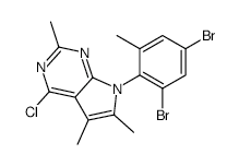4-CHLORO-7-(2,4-DIBROMO-6-METHYLPHENYL)-2,5,6-TRIMETHYL-7H-PYRROLO[2,3-D]PYRIMIDINE structure, CAS 291540-00-6