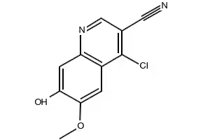 4-CHLORO-7-HYDROXY-6-METHOXYQUINOLINE-3-CARBONITRILE structure, CAS 263149-10-6