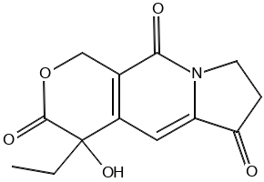 4-ETHYL-4-HYDROXY-7,8-DIHYDRO-1H-PYRANO[3,4-F]INDOLIZINE-3,6,10(4H)-TRIONE structure, CAS 10298-40-5