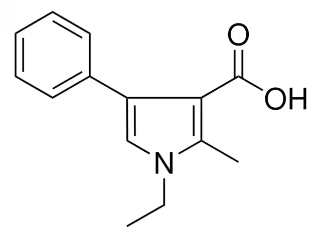 4-ETHYL-5-PHENYL-1-VINYL-1H-PYRROLE-2-CARBOXYLIC ACID structure, CAS 131172-70-8