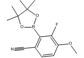 4-FLUORO-3-METHOXY-5-(4,4,5,5-TETRAMETHYL-1,3,2-DIOXABOROLAN-2-YL)BENZONITRILE structure, CAS 1150561-55-9