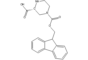 4-FMOC-PIPERAZINE-2-(R)-CARBOXYLIC ACID structure, CAS 747393-31-3