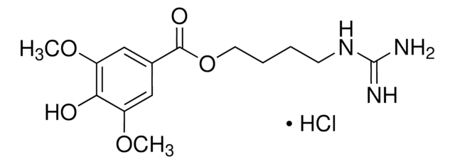 4-GUANIDINOBUTYL 4-HYDROXY-3,5-DIMETHOXYBENZOATE HYDROCHLORIDE structure, CAS 24735-18-0