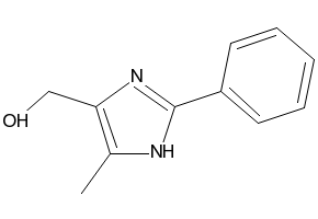 4-HYDROXYMETHYL-5-METHYL-2-PHENYLIMIDAZOLE structure, CAS 13682-32-1