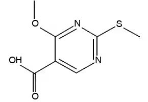 4-METHOXY-2-(METHYLTHIO)-5-PYRIMIDINECARBOXYLIC ACID structure, CAS 84332-06-9