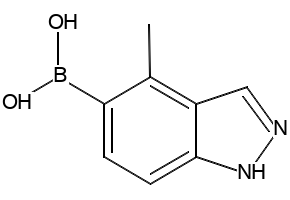 4-METHYL-1H-INDAZOL-5-YL-5-BORONIC ACID structure, CAS 1245816-09-4