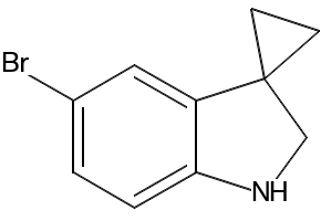 5'-BROMOSPIRO[CYCLOPROPANE-1,3'-INDOLINE] structure, CAS 1260763-03-8