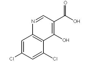 5,7-DICHLORO-4-HYDROXYQUINOLINE-3-CARBOXYLIC ACID structure, CAS 171850-30-9