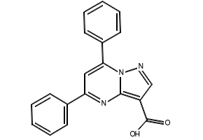5,7-DIPHENYLPYRAZOLO[1,5-A]PYRIMIDINE-2-CARBOXYLIC ACID structure, CAS 5646-98-0