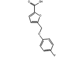 5-((4-FLUOROPHENOXY)METHYL)FURAN-2-CARBOXYLIC ACID structure, CAS 406470-57-3
