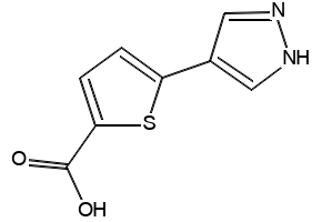 5-(1H-PYRAZOL-4-YL)THIOPHENE-2-CARBOXYLIC ACID structure, CAS 1017794-49-8