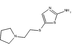 5-(2-(PYRROLIDIN-1-YL)ETHYLTHIO)THIAZOL-2-AMINE structure, CAS 1042777-99-0