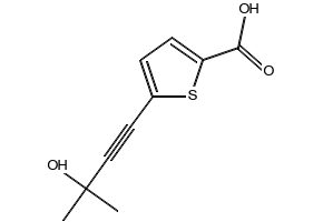 5-(3-HYDROXY-3-METHYLBUT-1-YN-1-YL)THIOPHENE-2-CARBOXYLIC ACID structure, CAS 886505-51-7