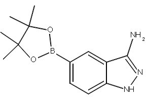 5-(4,4,5,5-TETRAMETHYL-1,3,2-DIOXABOROLAN-2-YL)-1H-INDAZOL-3-AMINE structure, CAS 953411-16-0