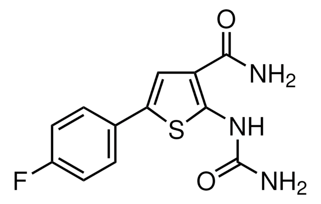 5-(4-FLUOROPHENYL)-2-UREIDOTHIOPHENE-3-CARBOXAMIDE structure, CAS 507475-17-4
