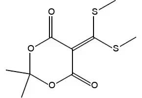 5-(BIS(METHYLTHIO)METHYLENE)-2,2-DIMETHYL-1,3-DIOXANE-4,6-DIONE structure, CAS 100981-05-3