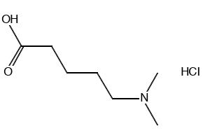 5-(DIMETHYLAMINO)PENTANOIC ACID HYDROCHLORIDE structure, CAS 25726-28-7
