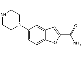 5-(PIPERAZIN-1-YL)BENZOFURAN-2-CARBOXAMIDE structure, CAS 183288-46-2