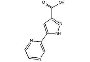 5-(PYRAZIN-2-YL)-1H-PYRAZOLE-3-CARBOXYLIC ACID structure, CAS 1029108-75-5