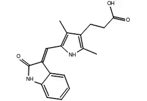 5-[1,2-DIHYDRO-2-OXO-3H-INDOL-3-YLIDENE)METHYL]-2,4-DIMETHYL-1H-PYRROLE-3-PROPANOIC ACID structure, CAS 252916-29-3
