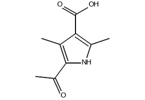 5-ACETYL-2,4-DIMETHYL-1H-PYRROLE-3-CARBOXYLIC ACID structure, CAS 17106-15-9