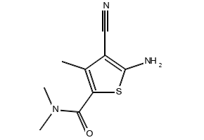 5-AMINO-4-CYANO-N,N,3-TRIMETHYLTHIOPHENE-2-CARBOXAMIDE structure, CAS 438457-01-3