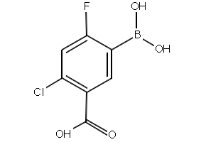 5-BORONO-4-CHLORO-2-FLUOROBENZOIC ACID structure, CAS 957066-06-7