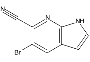 5-BROMO-1H-PYRROLO[2,3-B]PYRIDINE-6-CARBONITRILE structure, CAS 1190317-45-3