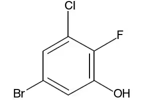 5-BROMO-3-CHLORO-2-FLUOROPHENOL structure, CAS 1305322-97-7