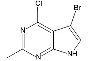 5-BROMO-4-CHLORO-7H-PYRROLO[2,3-D]PYRIMIDIN-2-YLAMINE structure, CAS 873792-87-1
