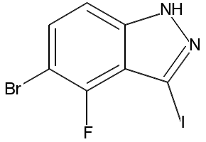 5-BROMO-4-FLUORO-3-IODO-1H-INDAZOLE structure, CAS 1082041-88-0