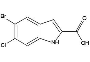 5-BROMO-6-CHLORO-1H-INDOLE-2-CARBOXYLIC ACID structure, CAS 934660-16-9