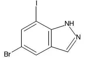 5-BROMO-7-IODO-1H-INDAZOLE structure, CAS 953410-86-1