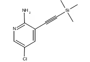 5-CHLORO-3-((TRIMETHYLSILYL)ETHYNYL)PYRIDIN-2-AMINE structure, CAS 866318-90-3