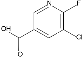 5-CHLORO-6-FLUOROPYRIDINE-3-CARBOXYLIC ACID structure, CAS 38185-57-8