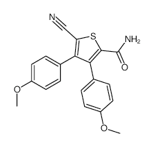 5-CYANO-3,4-BIS(4-METHOXYPHENYL)THIOPHENE-2-CARBOXAMIDE structure, CAS 175276-46-7