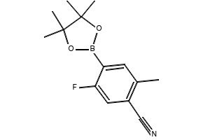 5-FLUORO-2-METHYL-4-(4,4,5,5-TETRAMETHYL-1,3,2-DIOXABOROLAN-2-YL)BENZONITRILE structure, CAS 1192023-08-7