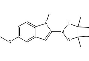 5-METHOXY-1-METHYL-2-(4,4,5,5-TETRAMETHYL-1,3,2-DIOXABOROLAN-2-YL)-1H-INDOLE structure, CAS 1256360-41-4