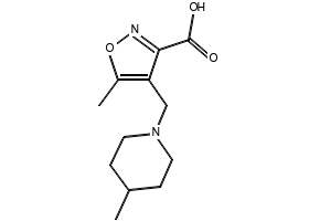 5-METHYL-4-((4-METHYLPIPERIDIN-1-YL)METHYL)ISOXAZOLE-3-CARBOXYLIC ACID structure, CAS 1119452-18-4