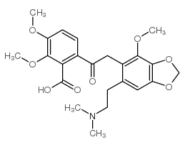 6-(2-(6-(2-(DIMETHYLAMINO)ETHYL)-4-METHOXYBENZO[D][1,3]DIOXOL-5-YL)ACETYL)-2,3-DIMETHOXYBENZOIC ACID structure, CAS 131-28-2